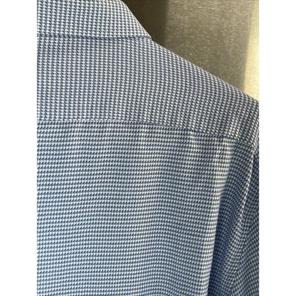 Report Collection Performance Stretch modern Fit Shirt Men’s 18”34/35Blue Check - Picture 12 of 16